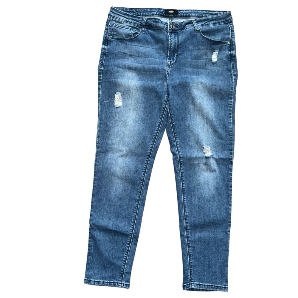 Kensie Effortless Ankle Jeans Womens 12/31 Blue Stretch Distressed Skinny